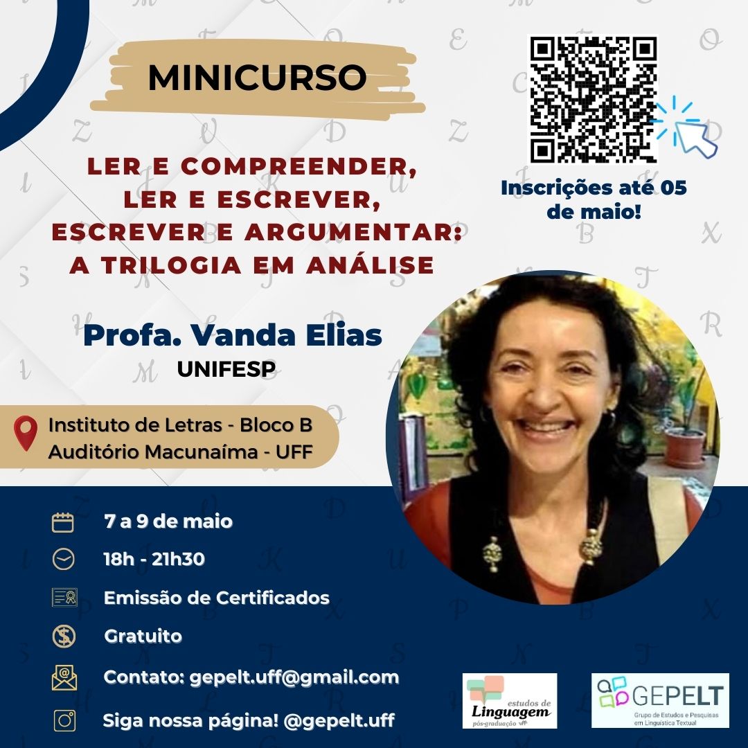 Minicurso com Profª Vanda Elias (UNIFESP)