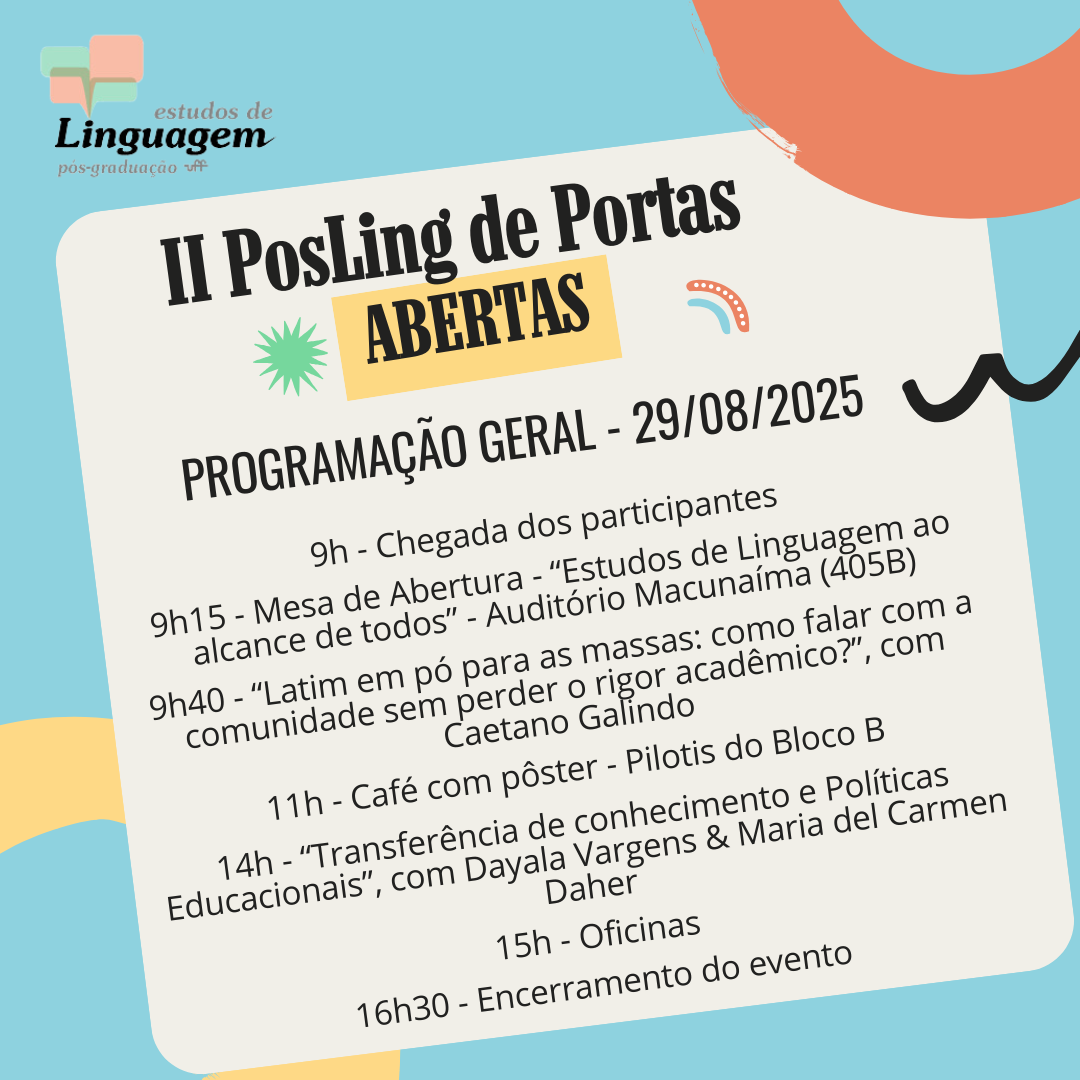 II PosLing de Portas Abertas – Programação e inscrição